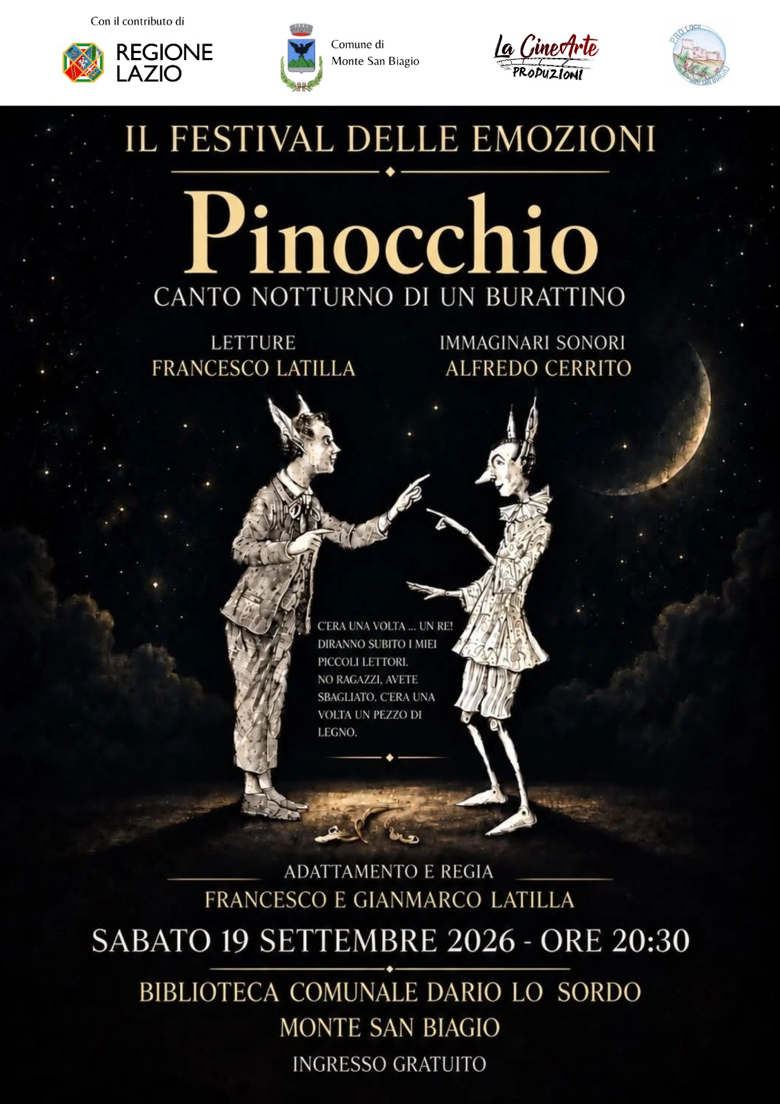 Pinocchio-Canto di un burattino: rivisitazione a Monte San Biagio