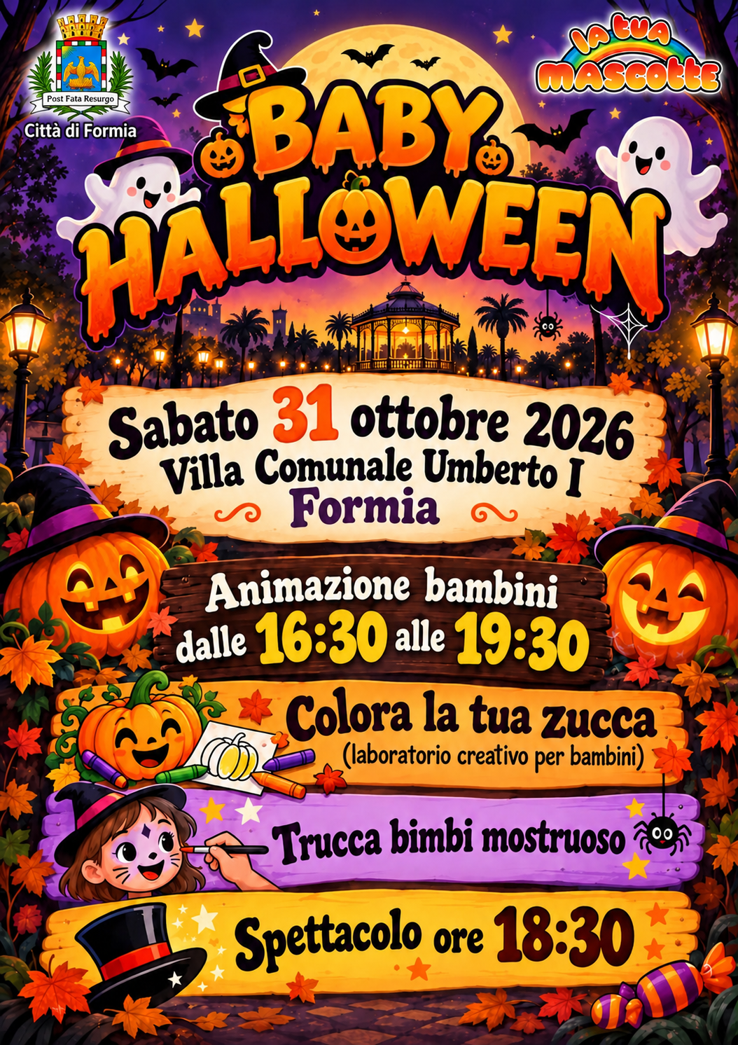 Formia: in Villa Comunale la II edizione dell'Halloween Party