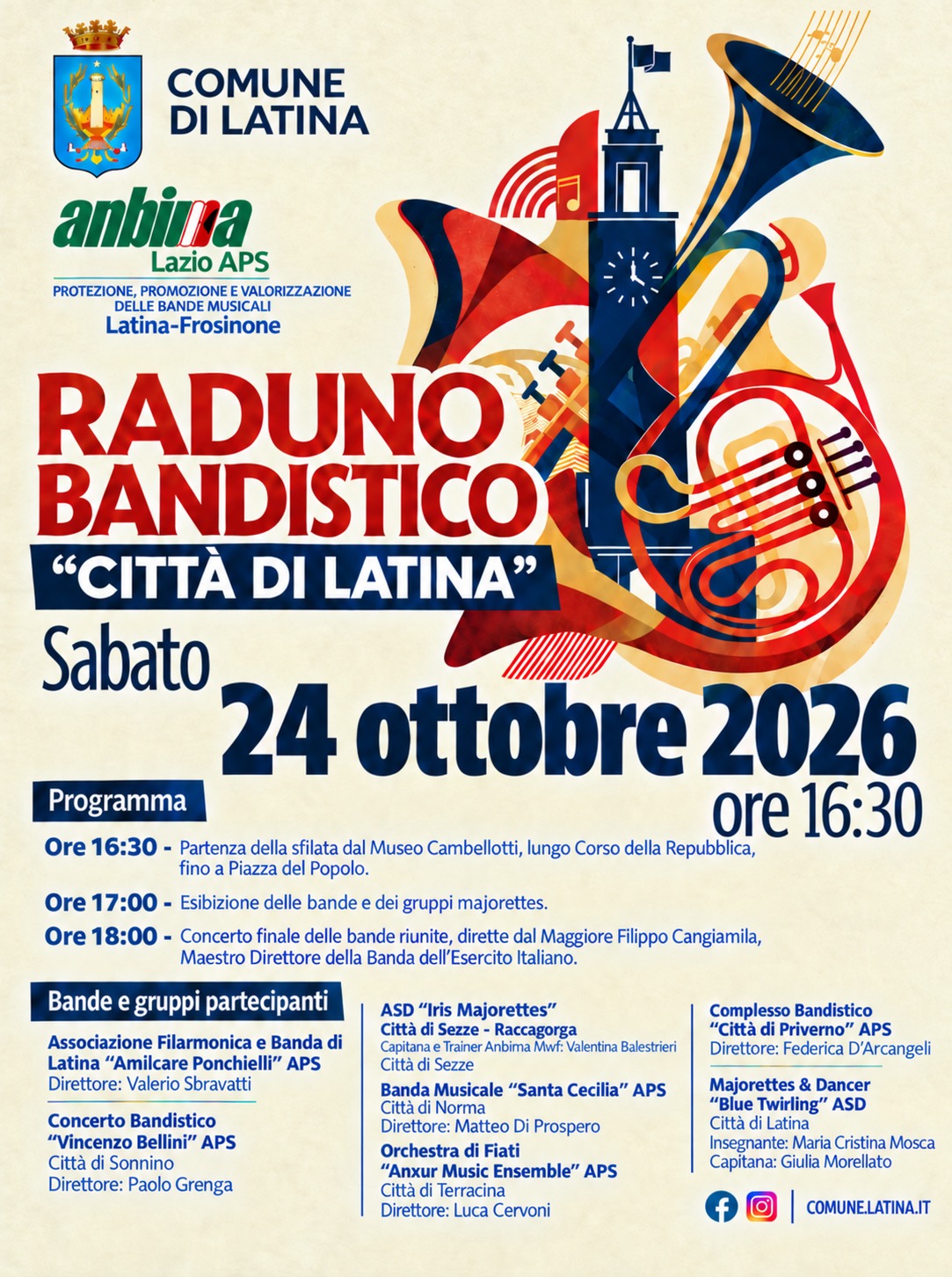 Raduno Bandistico Città di Latina: sfilata-corteo in centro